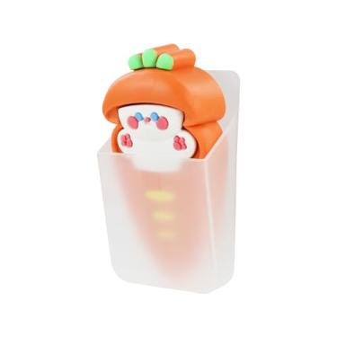 Imagem de Rolha de porta fofa de coelho e cenoura, não prejudica as rolhas de porta de cunha de borracha para piso de madeira, evita que as portas batam sejam abertas, fechadas e movidas (laranja)