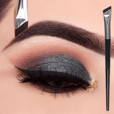 Imagem de Pincéis de maquiagem multifuncionais pretos macios com manchas de batom, delineador, cobertura de sobrancelha, pincéis corretivos para círculos escuros (pincel de sobrancelha)