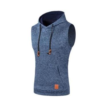 Imagem de Camiseta Sem Mangas Com Capuz Masculina Casual Moda Bodybuilding Camis