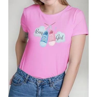 Imagem de Camiseta Camisa Algodão Feminina Masculina Adulto Chá Revelação Boy ou