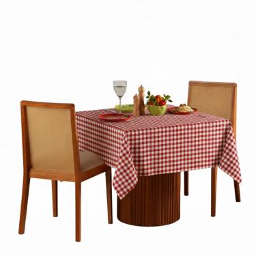 Imagem de Toalha De Mesa Quadrada 1,40m X 1,40m Xadrez Teka Italianinha  4 Lugares Vermelho