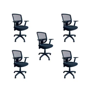 Imagem de Kit 5 Cadeiras De Escritório Diretor Oficial Ergon Uni + E-book