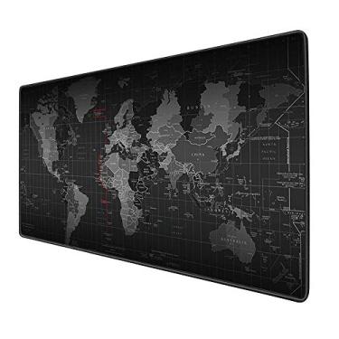 Imagem de Andoer Mouse-pad grande com mapa do mundo superdimensionado estendido à prova d'água antiderrapante Teclado para mesa Tapete para escritório Mouse-pad para jogos 800 * 300mm