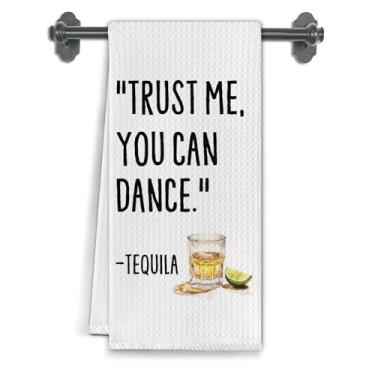 Imagem de Elefeltclave Toalhas de cozinha engraçadas de tequila, presentes para amantes de tequila, toalhas de chá para decoração de cozinha, presentes de álcool para mulheres e homens, toalhas de mão