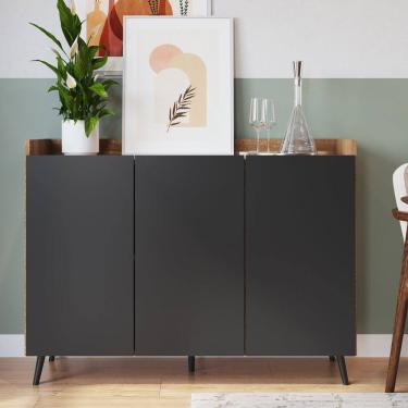 Imagem de Buffet Aparador com 3 Portas Ap0012 Mel/Preto