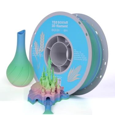 Imagem de TECSONAR TECSONAR Filamento de impressora 3D PLA arco-íris fosco, carretel de 1 kg (1 kg) 1,75 mm PLA rápida mudança de cor material de impressão 3D, filamento gradiente multicolorido para a maioria