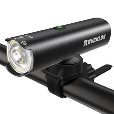 Imagem de BUCKLOS Luzes de bicicleta para passeios noturnos, ultra brilhantes, 1500 lúmens, 5 modos, luzes de bicicleta recarregáveis por USB com lente rotativa, farol de bicicleta impermeável IP66, luz frontal