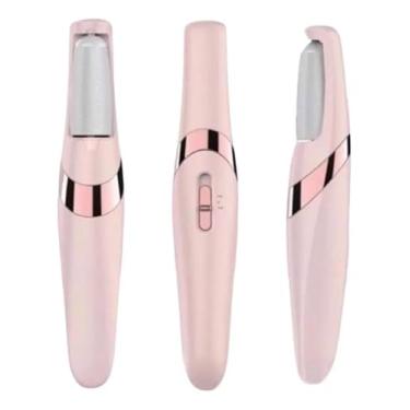 Imagem de Genérico Lixador de Pé Elétrico Portátil, Removedor de Calos com Bateria USB, Rosa, com Cabeça Rolante para Cuidados com os Pés