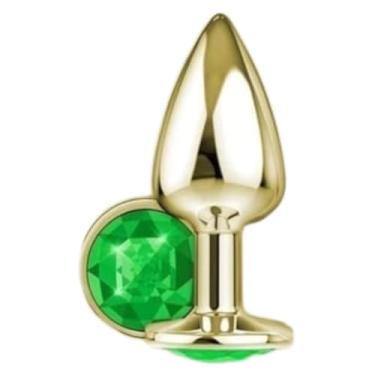 Imagem de Plug Anal Pedra De Cristal Dourado Grande Plug Luxo Penetráveis Dilatação 7054 (VERDE)