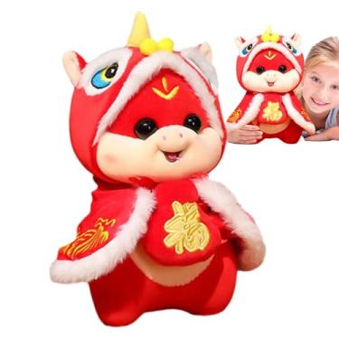 Imagem de Shakven Mascote, Mascote Chinesa de Pelúcia,Boneca fofinha de de pelúcia mascote chinesa | Decoração do Festival da Primavera de Animais Huggable do Ano Novo Chinês para Dormitório, Berçário