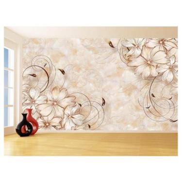 Imagem de Papel De Parede 3D Floral Textura Sala Flores 3,5M Xfl339 - Você Decor