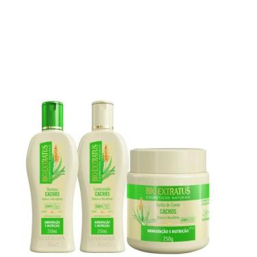 Imagem de Kit Shampoo, Cond, Banho de Creme Cachos 250ml Bio Extratus