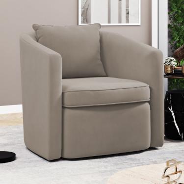 Imagem de Poltrona Decorativa Sala De Estar Aimê Suede Bege - Desk Design