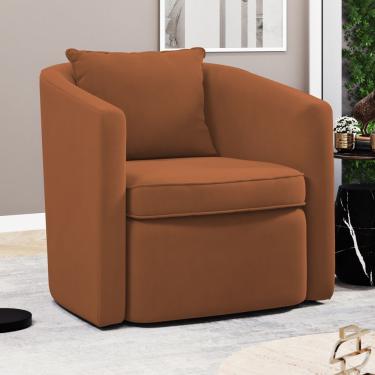 Imagem de Poltrona Decorativa Sala De Estar Aimê Veludo Terracota - Desk Design