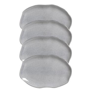 Imagem de Conjunto Com 04 Travessas Oval Rasa Média 30x20 Cm Orgânico Dust Porto Brasil