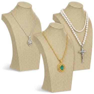 Imagem de MAQUITA 3 suportes de exibição de joias, suporte de exibição de colar de 29 cm, suporte de manequim para exibição de joias domésticas, vendedores, shows