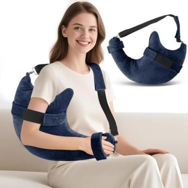 Imagem de Travesseiro de cirurgia de ombro, travesseiro de punho rotador com alça de braço, travesseiro de ombro para dor no ombro, almofadas de braço para adultos após cirurgia, travesseiro de recuperação de
