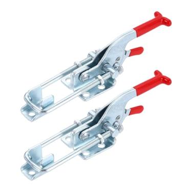 Imagem de HARFINGTON 2 peças 431 braçadeira de trava de alternância M6 x 46 mm 350.2 kg capacidade de retenção ajustável trava de tração de liberação rápida grampos de ferrolho de ferro galvanizado para tampa