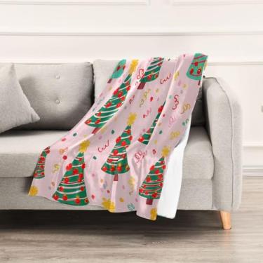 Imagem de Wassud Cobertores e mantas de Natal 152,4 x 228,6 cm, cobertor decorado com árvore de Natal para sofá, cadeira, decoração de casa