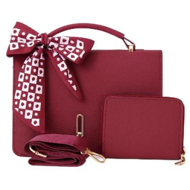 Imagem de Kit Bolsa Com Laço E Carteira - Lívia (Vermelho)
