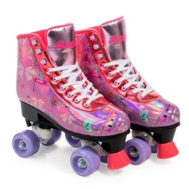 Imagem de Patins Quad Infantil – Estilo, Conforto e Diversão com Rodas PVC e Bota Acolchoada(Fada - Rosa,P (31-34))