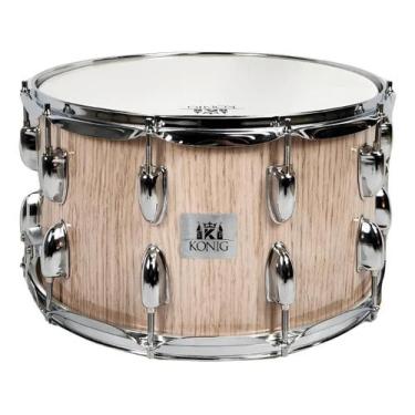 Imagem de Caixa De Bateria Konig 14x8 Com 10 Afinações Grave Cromado, Palha