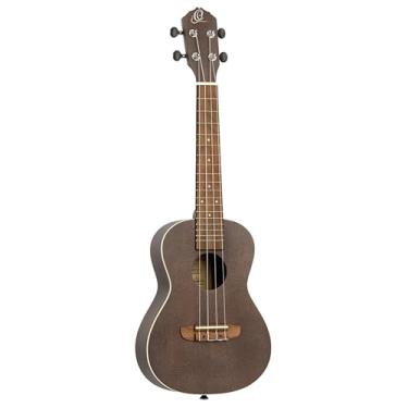 Imagem de Ortega Guitars, Ukulele de show série Terra de 4 cordas, direito, preto transparente, acústico (RUCOAL)