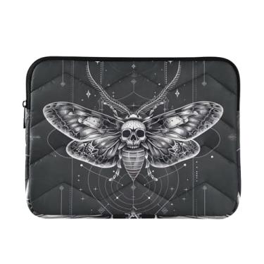 Imagem de Bolsa protetora durável para laptop de traça crânio, bolsa para laptop para viagens de trabalho, pasta para laptop para mulheres de 13 a 14 polegadas