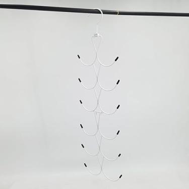 Imagem de Cabide dobrável multifuncional de 12 ganchos para cachecóis, camisetas e roupas íntimas (branco)