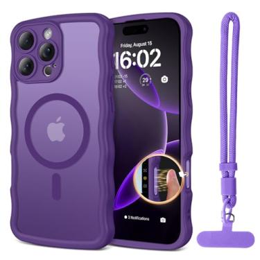 Imagem de BENTOBEN Capa magnética para iPhone 16 Pro de 6,3 polegadas, [compatível com Magsafe] Proteção total da câmera, linda moldura ondulada, fina, fosca, à prova de choque, amortecedora, feminina