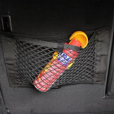 Imagem de Pacote com 1 organizador de porta-malas de carro, rede de armazenamento de malha elástica com tiras de gancho, rede de carga elástica resistente à água para SUV, caminhão, organização de armazenamento