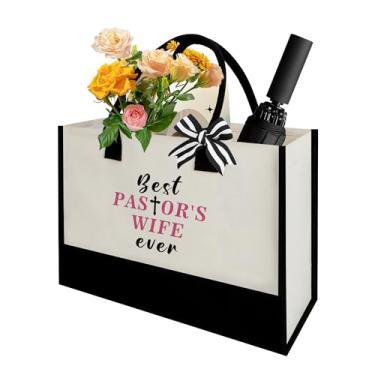 Imagem de Presentes de agradecimento da esposa do pastor - presentes para esposa do pastor bolsa grande de lona bolsas de lona sacos de compras de praia com alças para mulheres presente de apreciação do clero