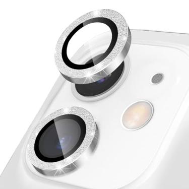 Imagem de Protetor de lente de câmera para iPhone 11, anel de metal de liga de alumínio individual com glitter, protetor de tela de vidro temperado 9H, protetor de tela de luxo HD antiarranhões acessórios para
