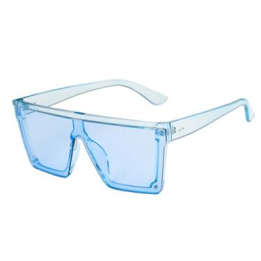 Imagem de Óculos de Sol Monobloco com Lentes Degradê em Cores Candy para Esportes ao Ar Livre, Corrida e Ciclismo, Azul