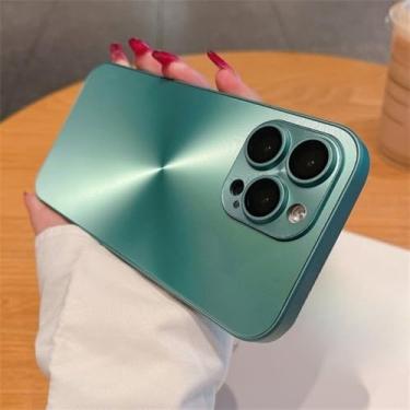 Imagem de Capa de luxo fosca com padrão gradiente Aurora para iPhone 16, 15, 14, 13, 12, 11 Pro Max 16 Plus, capa rígida com proteção macia e à prova de choque, verde, para iPhone 14Pro Max