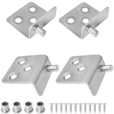 Imagem de ITROLLE 2 conjuntos de dobradiças ocultas de aço inoxidável prata 32,5 x 35 mm com parafusos, adequado para armário de cozinha, gavetas de porta de madeira, armários de móveis