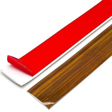 Imagem de GQQGSHOP Tiras de cobertura de piso de 1 m, tiras de transição de piso, barras de limite, tiras de união de piso de perfil de transição de PVC autoadesivas, tira divisória de porta, divisor de piso