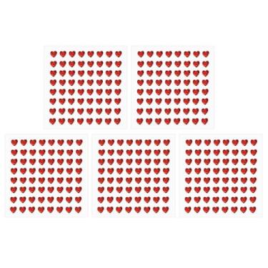 Imagem de Generic Adesivos de pedra de coração 6 mm, 5 folhas autoadesivas de acrílico coração strass joia adesivo folha de enfeite de cristal para artesanato decoração de unhas maquiagem DIY, vermelho