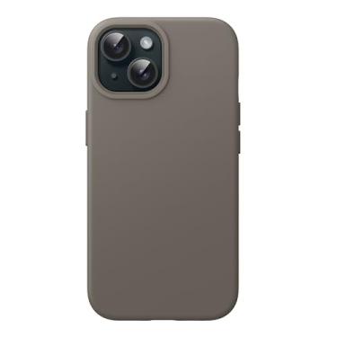 Imagem de JETech Capa de Silicone para iPhone 15 6,1 Polegadas, Case Protetora para Corpo Inteiro com Toque Suave e Sedoso, Capinha à Prova de Choque com Forro de Microfibra (Argila)