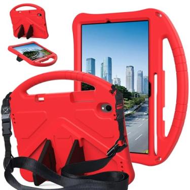 Imagem de YRH Capa para tablet Samsung Galaxy Tab S11 de 11 polegadas (2025), com alça de ombro, capa infantil EVA à prova de choque (vermelha)