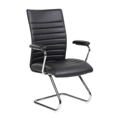 Imagem de Cadeira Interlocutor Pelegrin Em Couro Pu Preta PEL-9023V