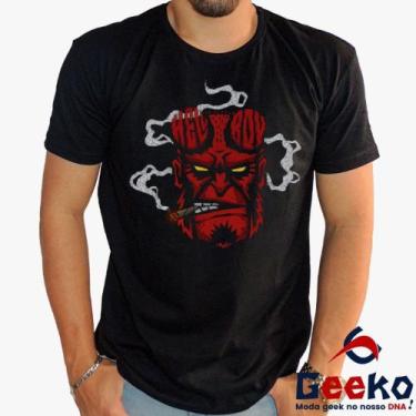 Imagem de Camiseta Hellboy 100% Algodão Geeko, Preto gola careca, G