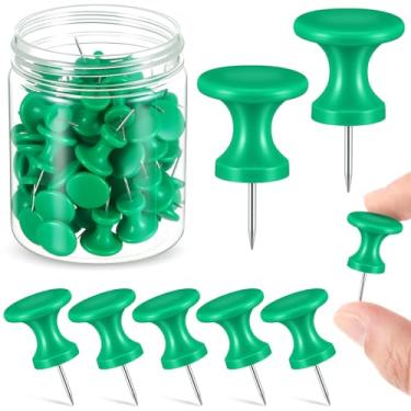Imagem de Outus 60 peças de pinos gigantes jumbo tachinhas cabeça de plástico de 2,5 cm para quadro de cortiça cartazes decorações presentes abaixo de 10 dólares (verde)