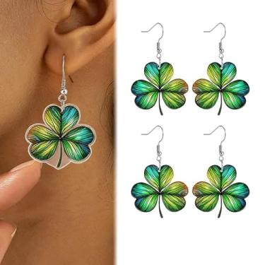 Imagem de Brincos de acrílico pendentes de Dia de São Patrício para mulheres e famílias, joias engraçadas, one size, Acrílico, Sem pedra preciosa