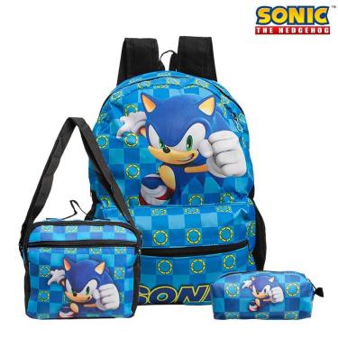 Imagem de Mochila Escolar Sonic Sega Colors Costa Kit Lancheira+Estojo