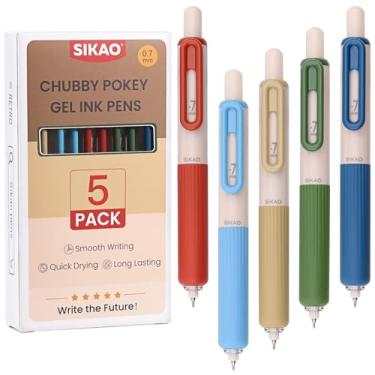 Imagem de Sikao Canetas de gel, Chubby Pokey, vintage, fofas para escola, canetas de tinta preta de 0,7 mm, canetas de escrita suave de ponta fina para professores, material escolar e de escritório para
