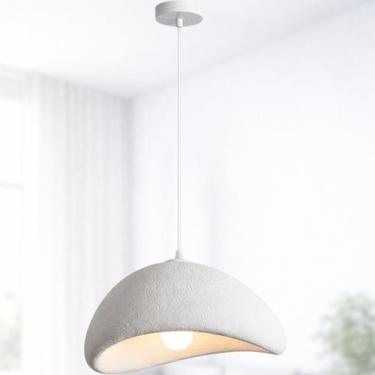 Imagem de Lustre Pendente 40cm Luminária Japonesa Wabi-Sabi Orgânico Cogumelo Co