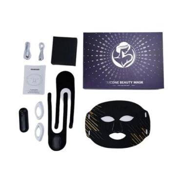 Imagem de Máscara Facial LED De 7 Cores Em Silicone Para Terapia De Luz, Beleza,