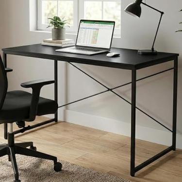 Imagem de Mesa de Escritório Escrivaninha Industrial Reforçada com Estrutura em Metal MDF Home Office Duoffice DuoDesk120x60 (Preto)