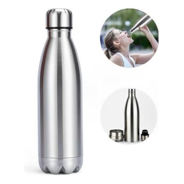 Imagem de Garrafa Inox 500ml Squeeze Água Gelada Caminhada Academia - Garrafa In